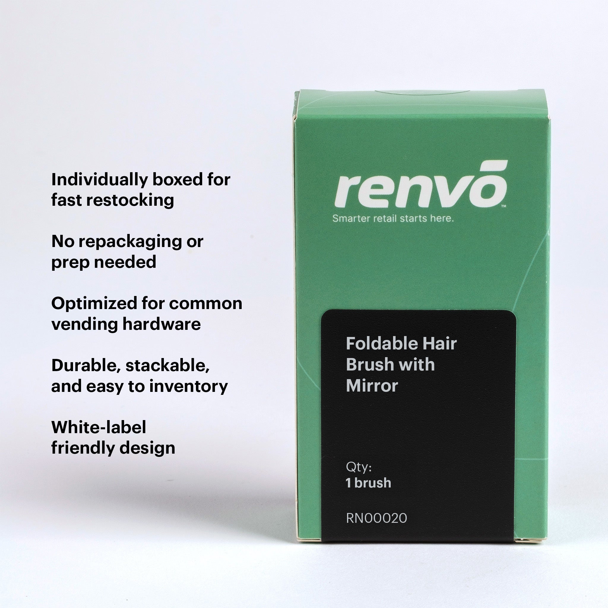 Foldable Hair Brush with Mirror